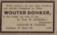 Overlijdensadvertentie Wouter Donker (1894)
