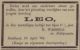 Overlijden Levie (Leo) Wessels (1898)