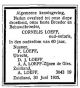 Cornelis Loeff, familie-advertentie overlijden.