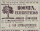 Advertentie ter verkoop boomheesters door A. van Sintmaartensdijk (1880)