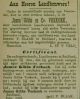 Advertentie voor James Gibbs veekoeken, aanbevolen door F. Blaak te Zuidland (1881)
