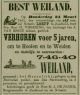 Notarisveiling ter verhuur weiland voor dhr Vissering (1881)