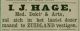 I.J. Hage vestigt zich als arts in Zuidland (1881)