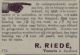 Advertentie veearts R. Riede (1884)