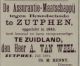 Advertentie Verzekeringsagent A. van Weel (1884)