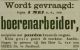 Vacature boerenarbeider bij L. van der Meer sr (1889)