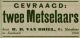 Vacacture voor twee metselaars bij H.d. van Driel (1889)