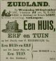 Notarisveiling van een huis of het Hoofd (P. Ruigendijk Czn) en een aan het Lange Slop met Tuin aan de Kerkhoek (Romein) (1891)