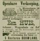 Erfhuisverkoop Huis, schuur, wagenhuis en erf aan de Molendijk van de erven Jacob van der Hoeven (1891)