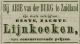 Advertentie lijnkoeken bij Arie van der Burg (1891)