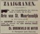 Advertentie Arie van Sintmaartensdijk (1892)