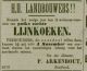 Advertentie lijnkoeken voor het vee (P. Arkenbout) (1893)