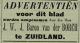 Advertentie Baron van der Borch (1893)
