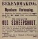 Verkoop oud scheepshout door landbouwersvereeniging Beeningerwaard (1896)
