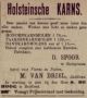 Holsteinsche Karns te verkrijgen bij M. van Driel en S. de Hoog (1898)