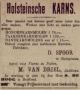 Holsteinsche Karns te verkrijgen bij M. van Driel en S. de Hoog (1898)