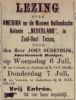 Lezing over kolonie NEDERLAND in Zuid Oost Texas in de lokaliteit van H. van Driel (1898)