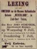 Lezing over kolonie NEDERLAND in Zuid Oost Texas in de lokaliteit van H. van Driel (1898)