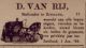 Advertentie stalhouder Daniel van Rij (1899)